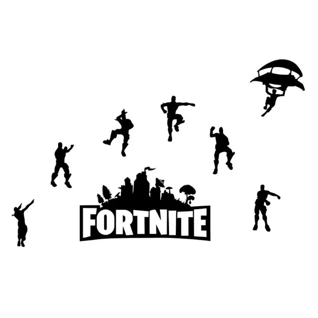 Stylish poster with themes of the popular game Fortnite black-54x38cm