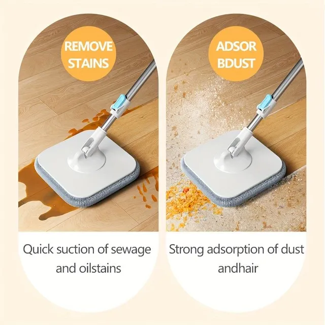 Steam mop with separation of dirty water and self-cleaning scrubbin, swivel head, dry and wet, for household, kitchen, bathroom - different colors