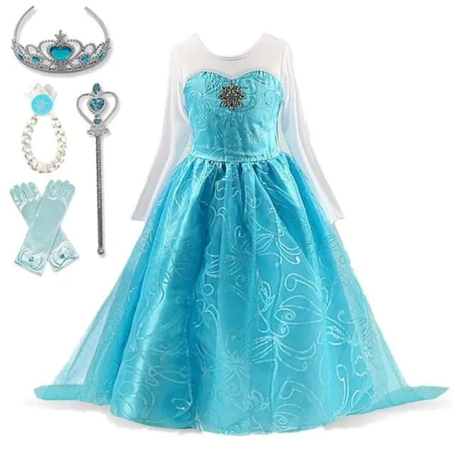 Girls Frozen Princess Costume