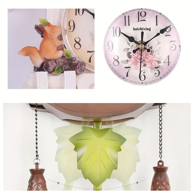 Nordic cuckoo clock with birdhouse - Daily and hourly alarm, pendulum wall clock for household, office and living room decoration