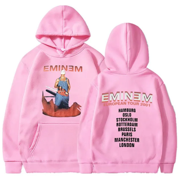 Trends sweatshirt with kangaroo and hood with print of known rapper EMINEM