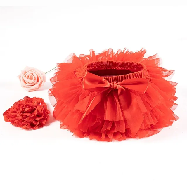 Dívčí stylová tylová sukně se saténovou mašlí v setu s čelenkou - více barevných variant Losif