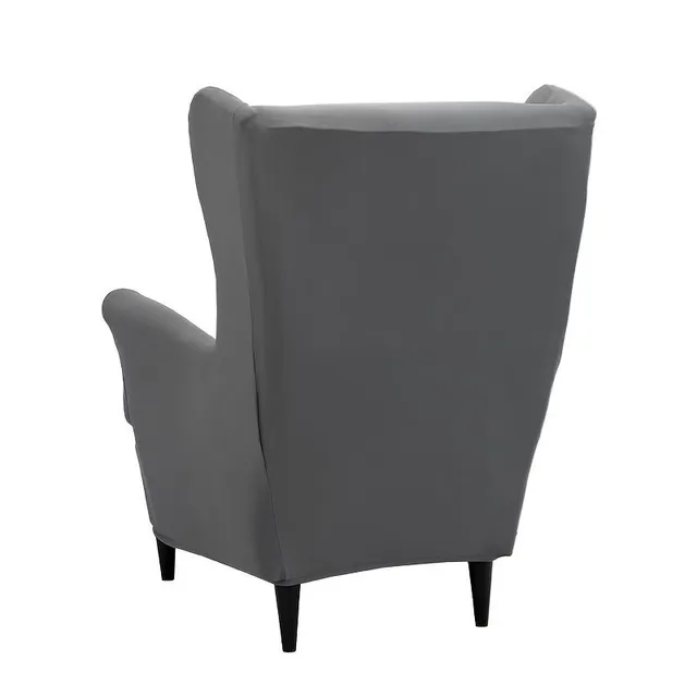 Housse de fauteuil uni avec dossier haut