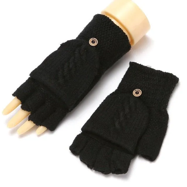 Women's knitted fingerless gloves