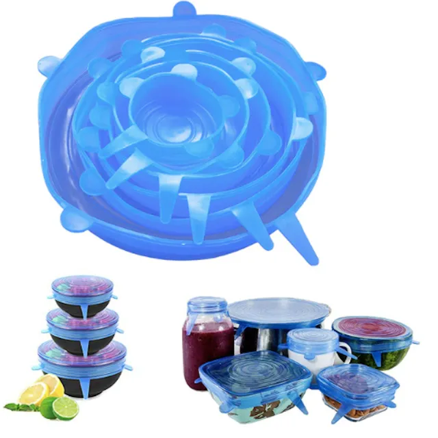 Silicone lids for containers 6 pcs