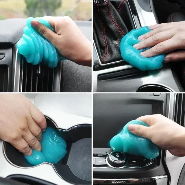 Car cleaning gel and repeatedly usable keyboard cleaner