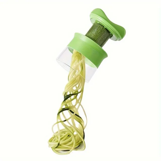 Multifunctional hand-held spiral vegetable slicer for potatoes and pickles