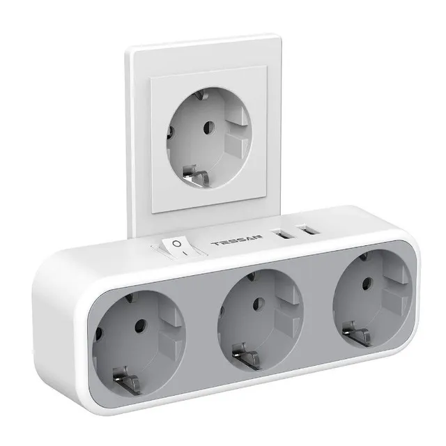 2x USB hub socket, 3x socket