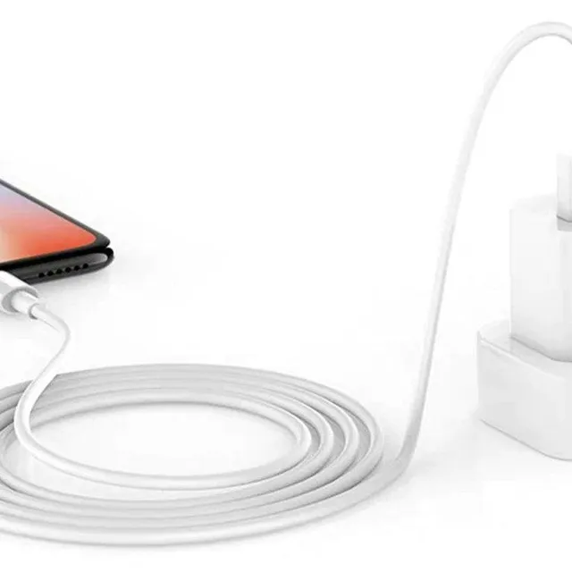 Charging set adapter + USB cable for iPhone, length 1/2/3 meters