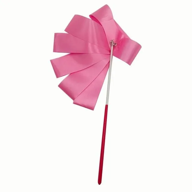 Ribbon for modern gymnastics with bar pink 2 m