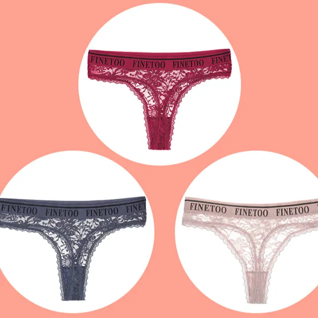 String en dentelle pour dames en lot de 3