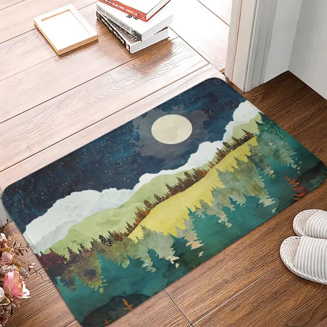 Tapis imprimé avec motif de coucher de soleil pour la cuisine avec traitement antidérapant