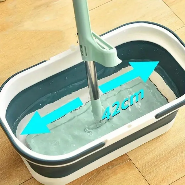 Seau pliable pour mop et linge avec roulettes - Seau universel pour la maison, la voiture, le camping et les voyages