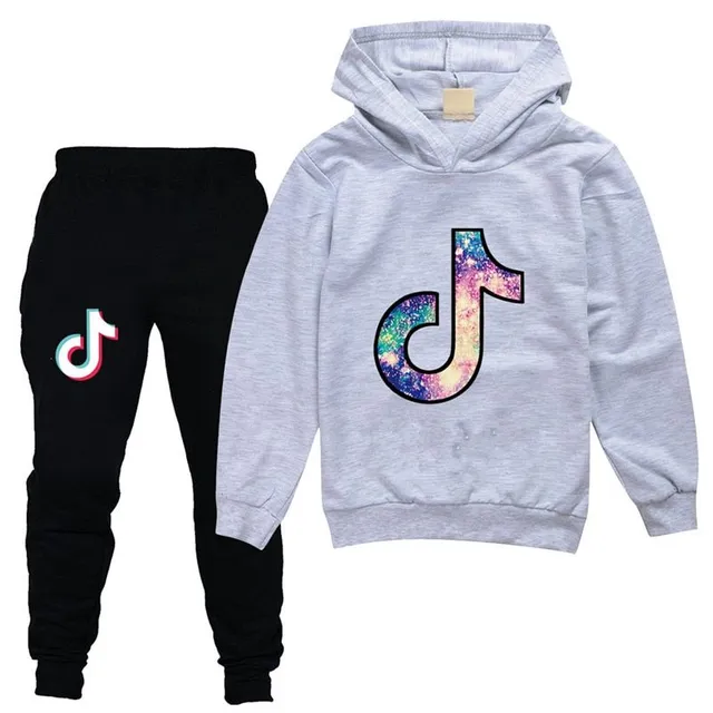 Kids stylish sports tracksuit with TikTok print