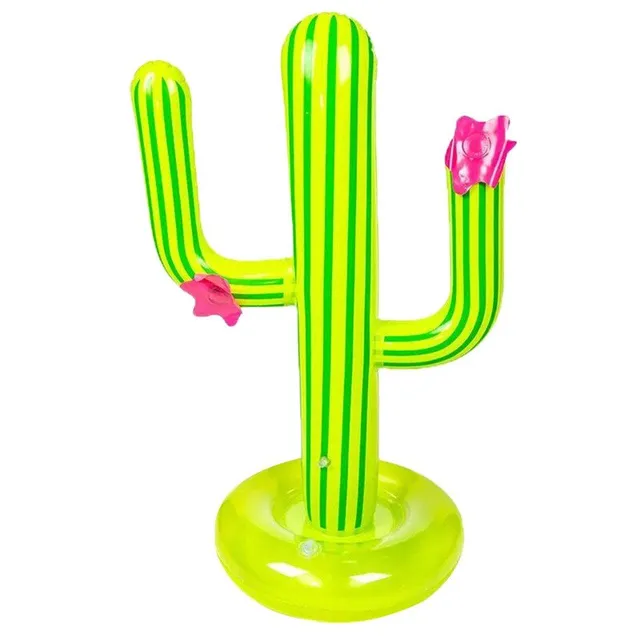Inflatable cactus in the pool for throwing rings