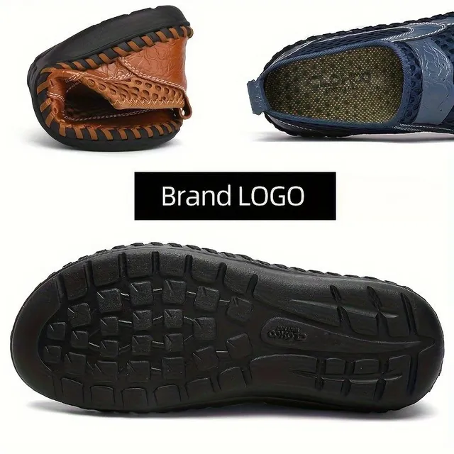 Men's leisure moccasins made of netting, breathable anti-slip boots into the exterior