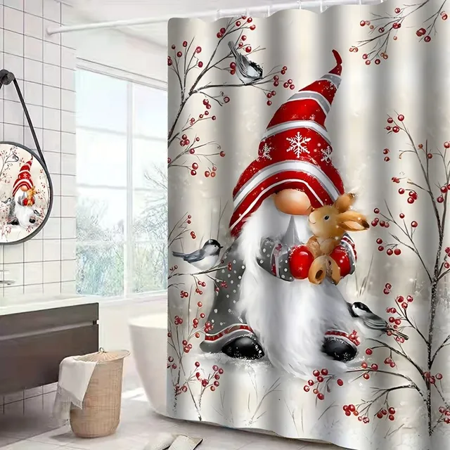 4 part set of bathroom accessories with Christmas elf theme