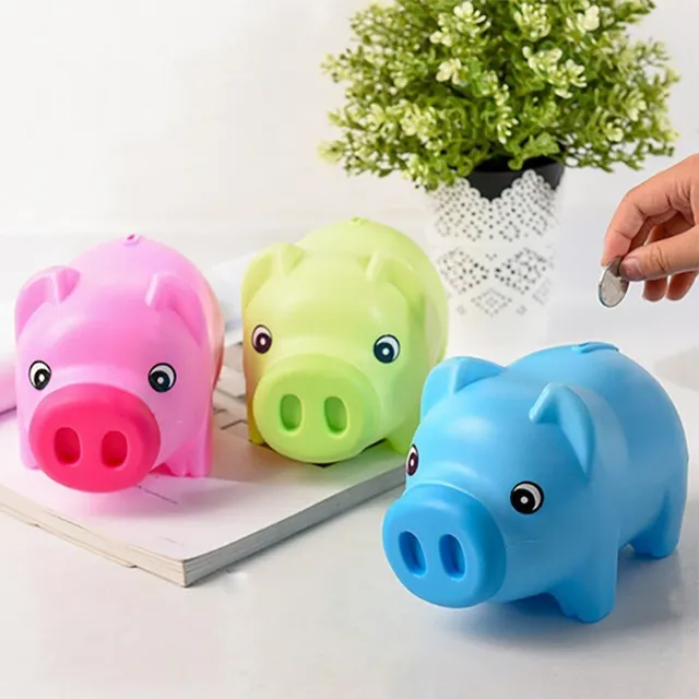 Children's cash box in the shape of a cute piggy bank