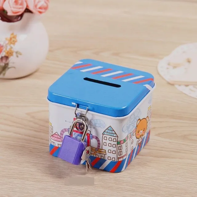 Cutie mini pentru economii cu un motiv colorat drăguț