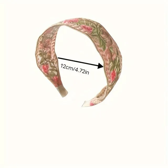 Elegant floral headband made of premium fabric with vintage breath for women