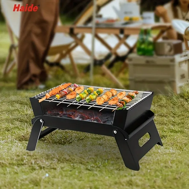 Folding grill for charcoal and wood, 1 pcs, portable grill for garden and camping