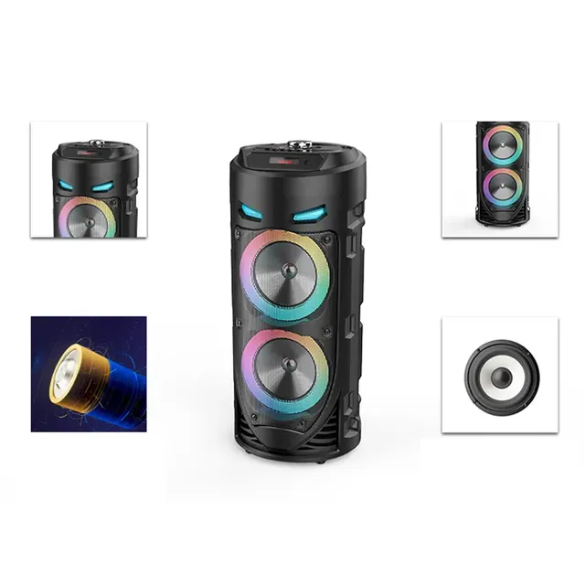 30W Bezdrátový Bluetooth reproduktor s mikrofonem pro karaoke