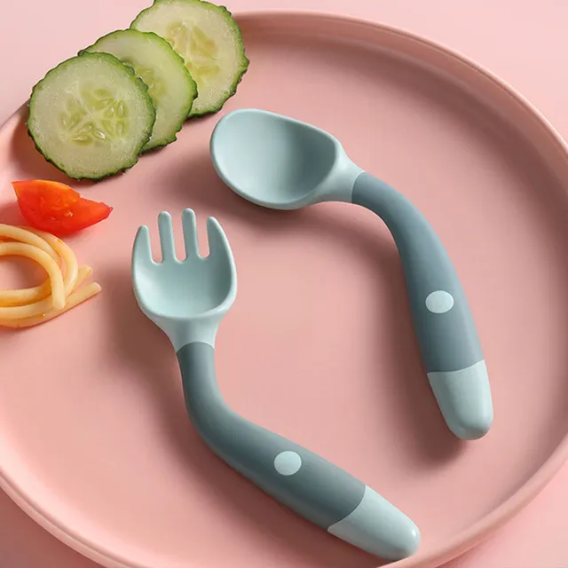 Silicone baby spoon with fork