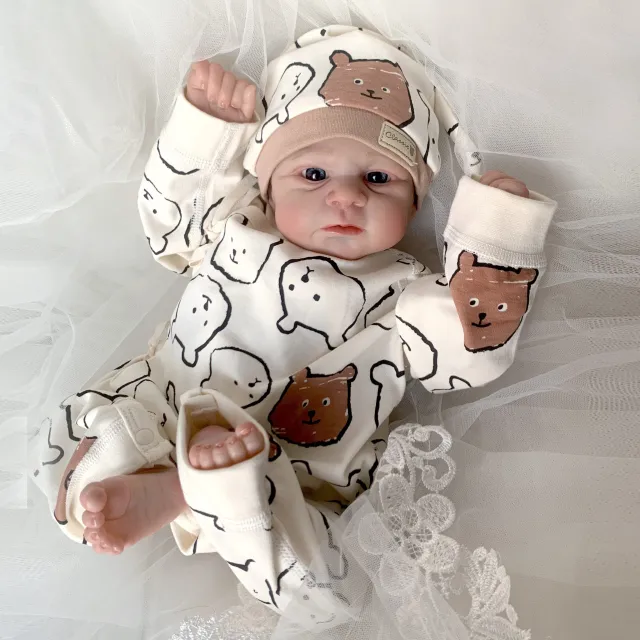 Realistic doll newborn boy 122 cm/55 cm, 3D painting with details of veins and cloth body