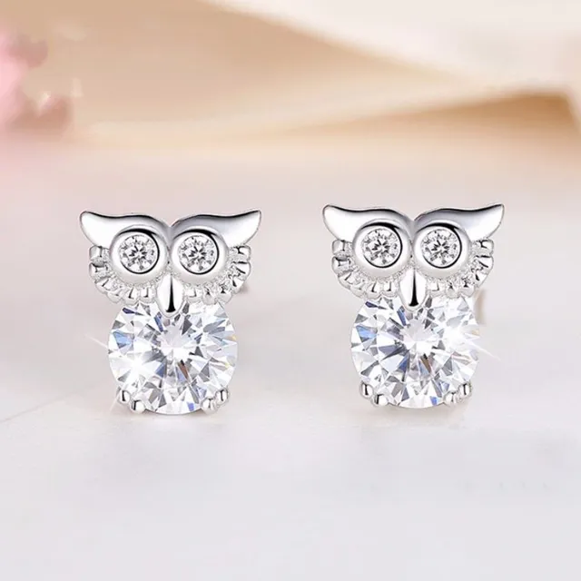 Boucles d'oreilles originales en argent Hibou