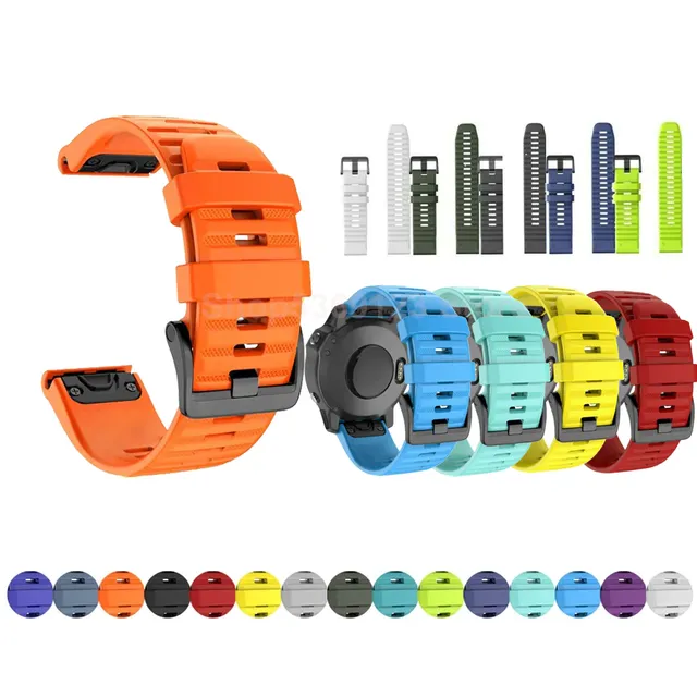 Replacement silicone band strap for Garmin QuickFit Phoenix, Tactic Bravo, Forerunner, Descent, Quantix and D2 Bravo