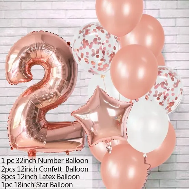 Party balloon set in multiple colours, birthday and anniversary balloons