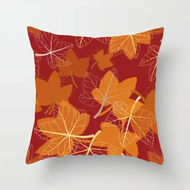 Pillow coating with motive of red maple leaf for decoration of office and home car