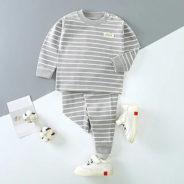 Baby striped sweatpants set dark Maribel seda 3