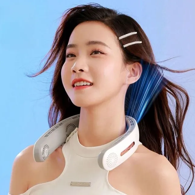 Portable charging fan by neck