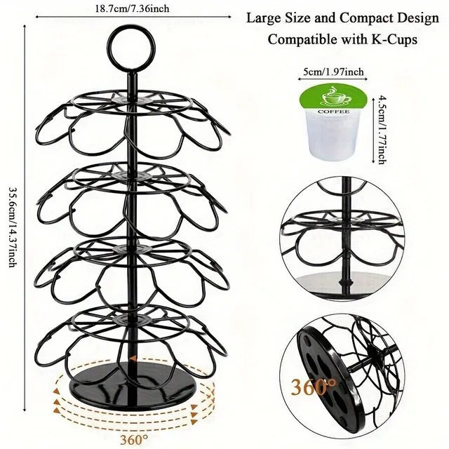 Stand On 1pcs Pod, Holder On Coffee Capsules Swimming O 360 Degrees, Multilayer Organizer On Saving Coffee Capsules, For Capacity 36, Do Kitchen, Bar A Restaurant, Kitchen Organizers and Storage, Kitchen Accessories Coffee Bars