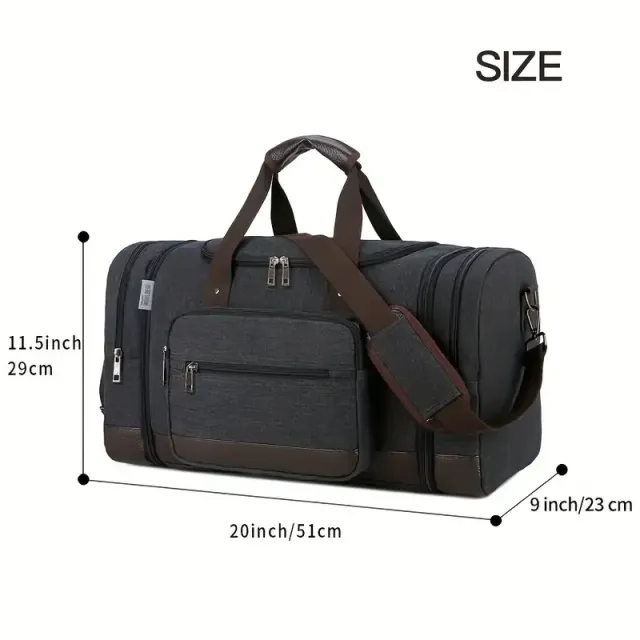 Zipper bag, canvas travel bag, all-round big night bag for weekends