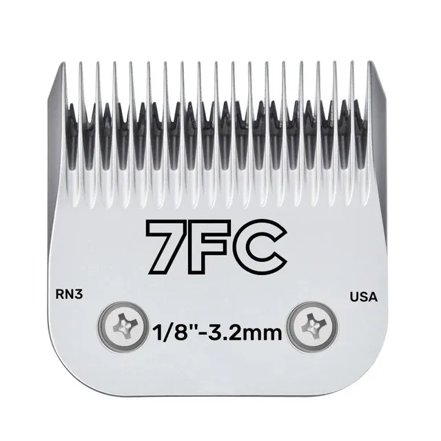 Tête de coupe de rechange pour tondeuses Andis, Oster, Wahl, Heiniger et Conair - Tête de coupe en acier professionnel pour animaux 3,2 mm Modèle 7FC