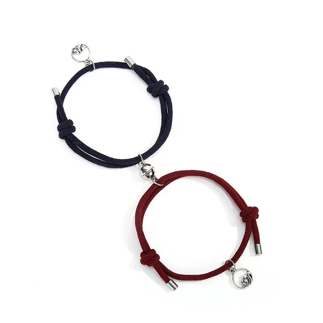 Magnetic string bracelet for couples 2 pcs