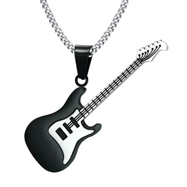 Moderní pánský náhrdelník Elektrická kytara
