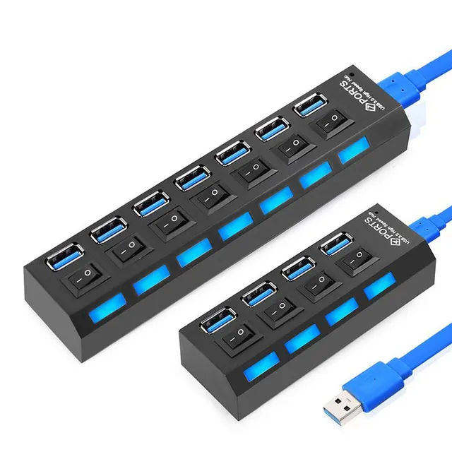 Hub USB z przełącznikami i sygnałem LED