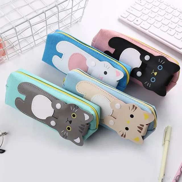 School cute writing case - Kawaii pussy