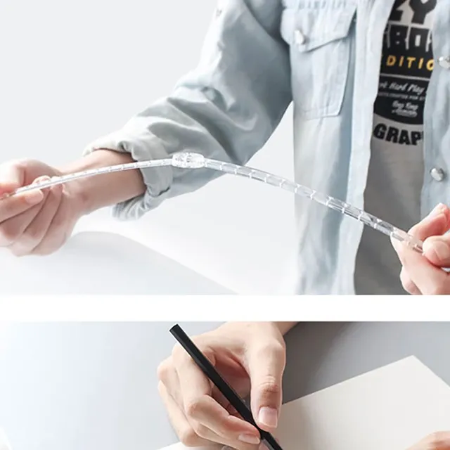 Trends original modern transparent folding ruler to school 15-30 cm