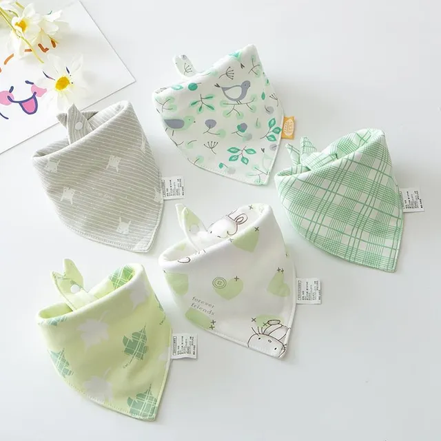 Soft cotton baby bib 5 pcs