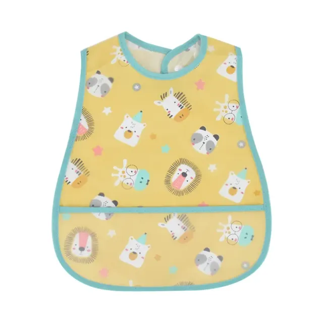 Children's impervious adjustable cotton bib with cartoon motifs