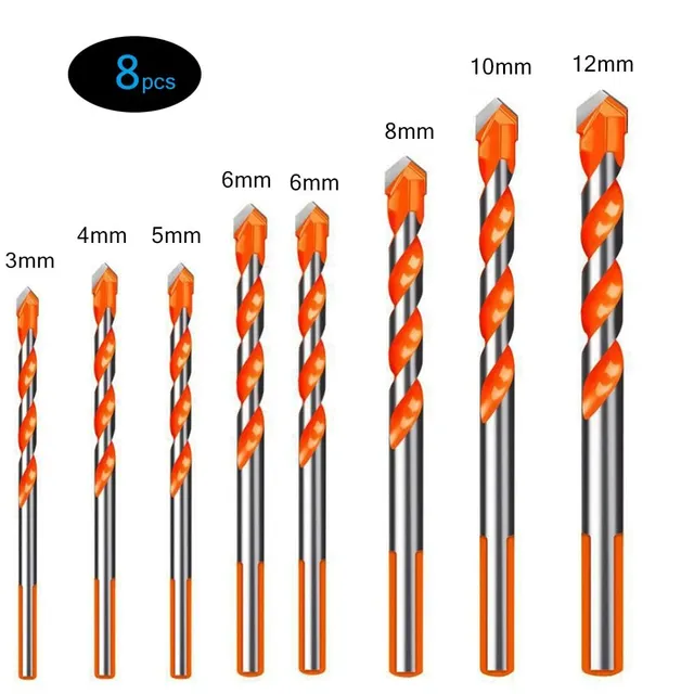 3-12 mm High quality professional multifunctional drill sets for drilling ceramic tiles, concrete, walls, metal and wood.