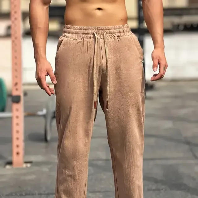 Comfortable men's sweatpants made of cotton, free cut, suitable for outdoor activities