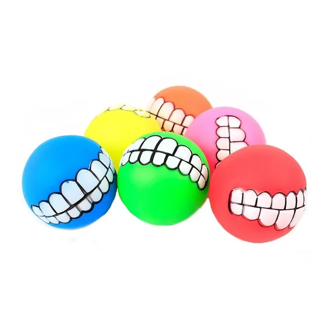 Funny ball for dogs with gnawed teeth