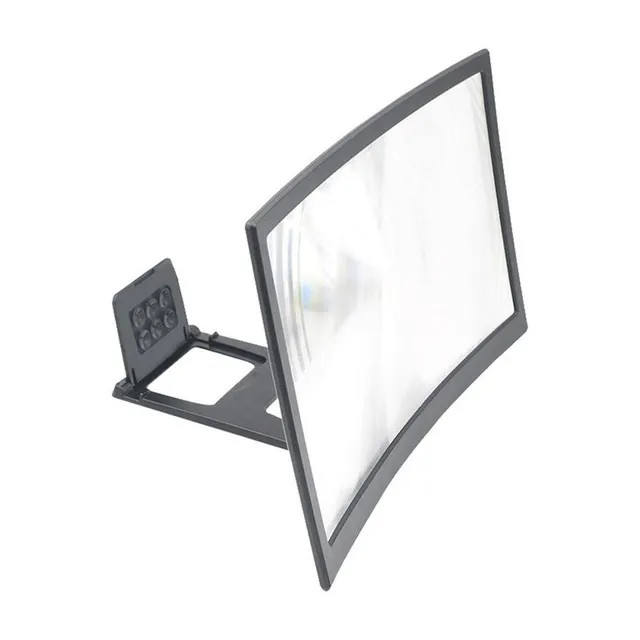 Foldable curved magnifier for mobile display magnification