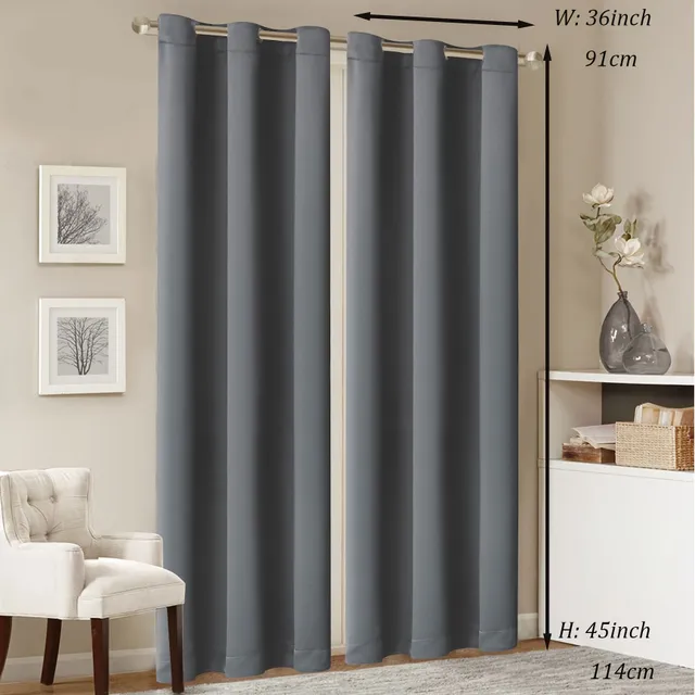 2p Blackout curtains with thermoinsulating top mat with bedroom and living room passes, reducing noise and blocking light - interior decoration