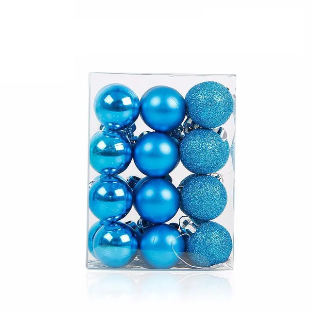 Christmas balls 24 pcs modra